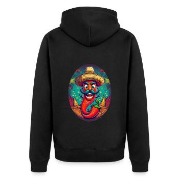 5 de Mayo Party Drinko de Mayo Chili Sombrero - Unisex Premium Organic Zip Hoodie - black - Back - Nico (187cm)