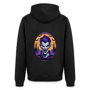 Gruseliges Halloween Party Kostüm Vampir - Unisex Premium Organic Zip Hoodie - black - Back - Nico (187cm)