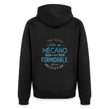 mécanisien mécano formidable - Veste à capuche bio Premium Unisexe - noir - Dos - Nico (187cm)