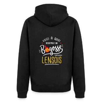 football lens bogosse foot supporter lensois - Veste à capuche bio Premium Unisexe - noir - Dos - Nico (187cm)