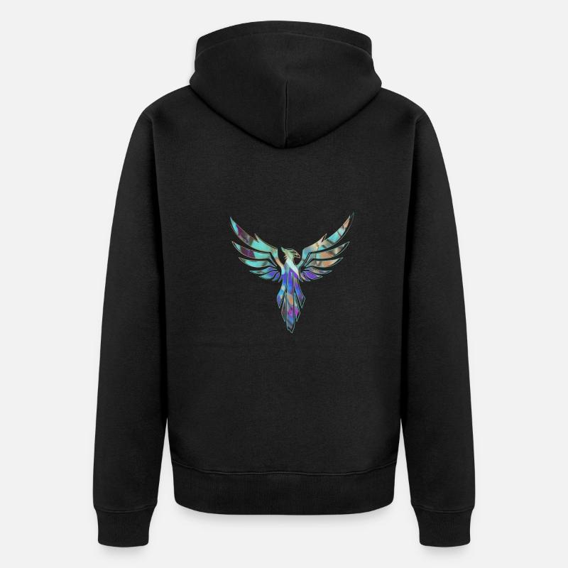 Phoenix,vogel,graffiti,Malerei,blau - Unisex Premium Bio Zip Hoodie - Schwarz