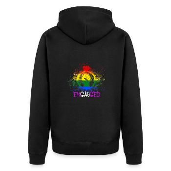 engagé,engagé,fiancé,gay,fierté,gay fierté, LGBT, - Veste à capuche bio Premium Unisexe - noir - Dos - Nico (187cm)