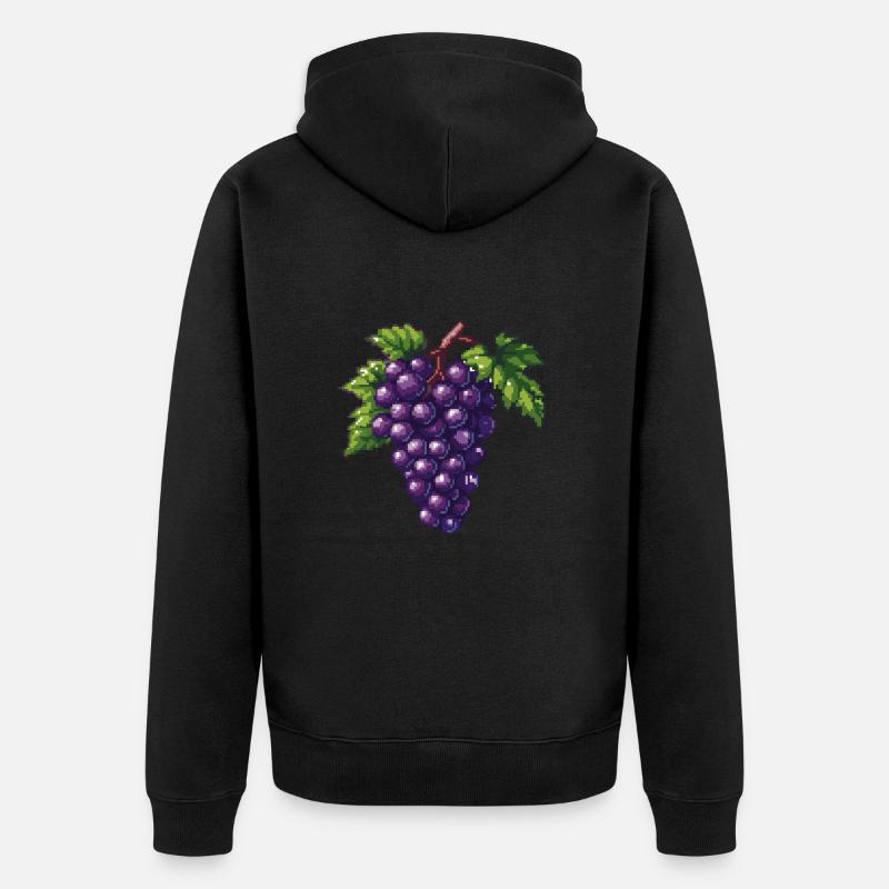 Raisin Icône Pixel - Veste à capuche bio Premium Unisexe - noir