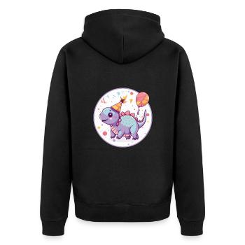 Dinosaure stégosaure anniversaire bébé - Veste à capuche bio Premium Unisexe - noir - Dos - Nico (187cm)
