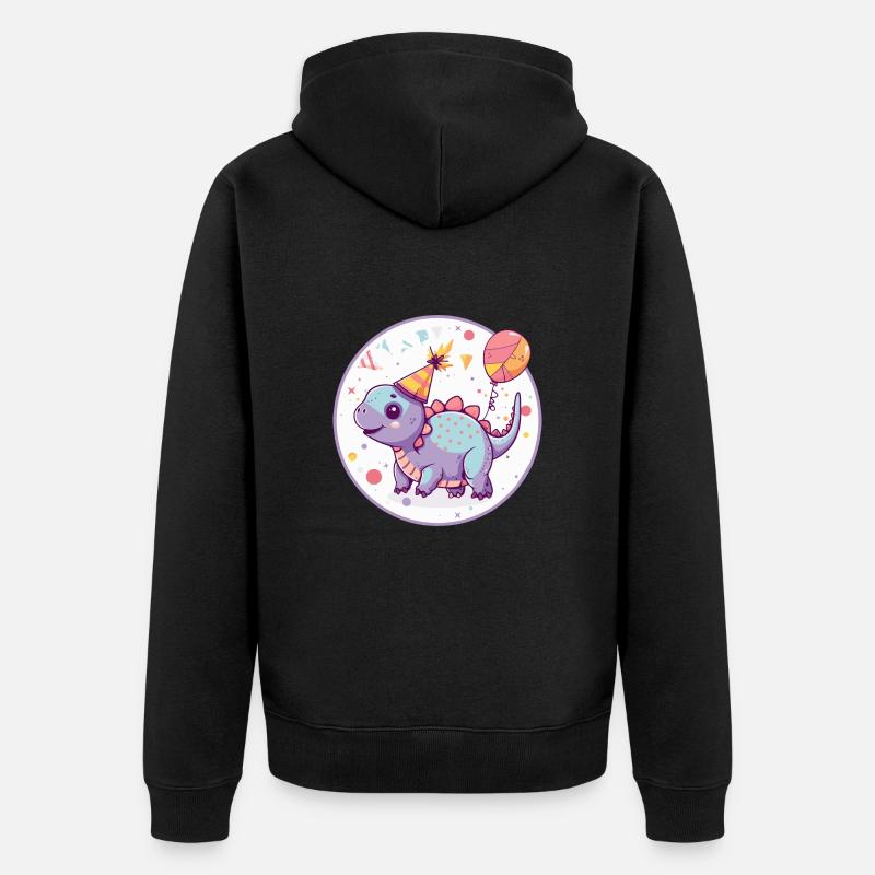 Dinosaure stégosaure anniversaire bébé - Veste à capuche bio Premium Unisexe - noir