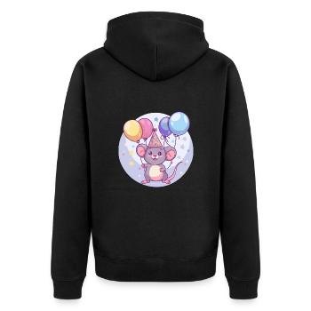Souris Anniversaire Bébé - Veste à capuche bio Premium Unisexe - noir - Dos - Nico (187cm)