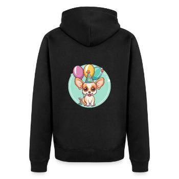 Chihuahua Chiens Anniversaire Bébé - Veste à capuche bio Premium Unisexe - noir - Dos - Nico (187cm)