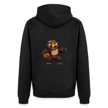 Aigle Halloween Bande Dessinée Drôle - Veste à capuche bio Premium Unisexe - noir - Dos - Nico (187cm)
