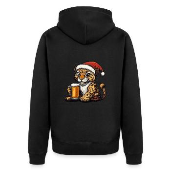 Bière Leopard Noël Noël - Veste à capuche bio Premium Unisexe - noir - Dos - Nico (187cm)