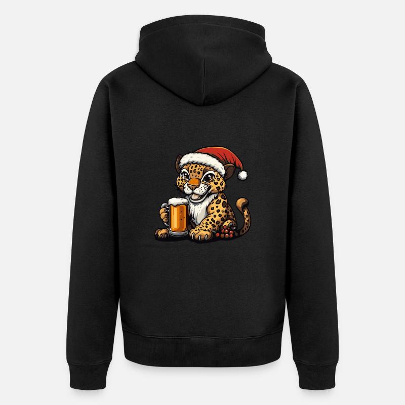 Bière Leopard Noël Noël - Veste à capuche bio Premium Unisexe - noir