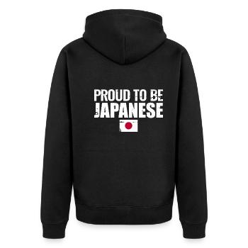 Proud To Be Japanese Japan Japanisch Japaner - Unisex Premium Organic Zip Hoodie - black - Back - Nico (187cm)
