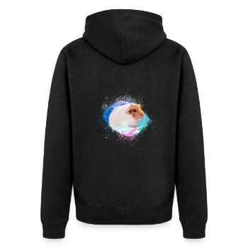 Cochons d’Inde, graffiti, peinture, coloré - Veste à capuche bio Premium Unisexe - noir - Dos - Nico (187cm)