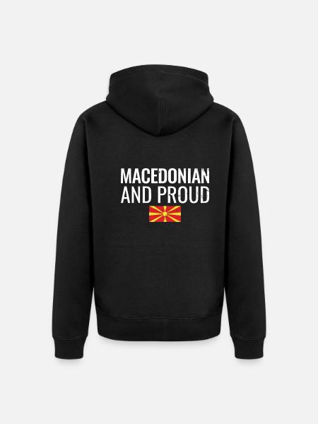 Macedonian And Proud Mazedonisch Mazedonier - Unisex Premium Organic Zip Hoodie - black
