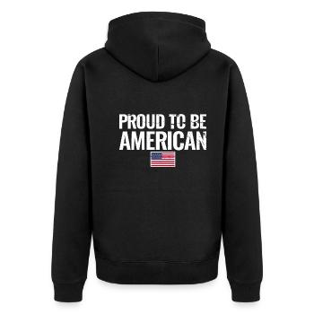 Fier d’être américain DRAPEAU AMÉRICAIN - Veste à capuche bio Premium Unisexe - noir - Dos - Nico (187cm)