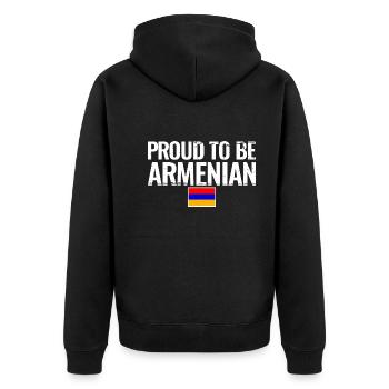 Fier d’être Arménien Arménie Drapeau arménien - Veste à capuche bio Premium Unisexe - noir - Dos - Nico (187cm)