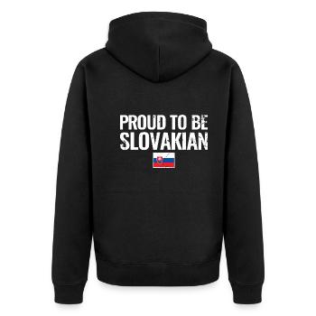 Proud To Be Slovakian Slovakia Slovak Slovak - Unisex Premium Organic Zip Hoodie - black - Back - Nico (187cm)