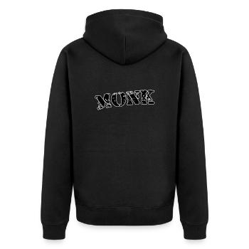 Monk - Unisex Premium Organic Zip Hoodie - black - Back - Nico (187cm)
