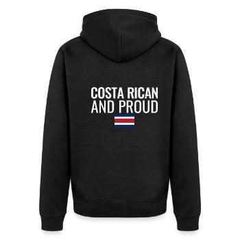 Drapeau du Costa Rica et fier du Costa Rica - Veste à capuche bio Premium Unisexe - noir - Dos - Nico (187cm)