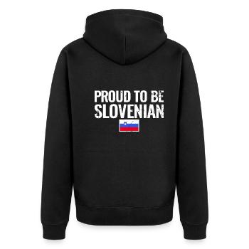 Slovénie Drapeau slovène Drapeau slovène Slovène - Veste à capuche bio Premium Unisexe - noir - Dos - Nico (187cm)