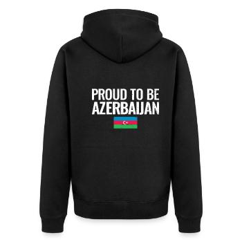 Proud To Be Azerbaijan Azerbaijan Flag - Unisex Premium Organic Zip Hoodie - black - Back - Nico (187cm)