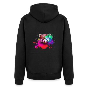Panda rouge, graffiti, peinture, ours panda, ours, coloré - Veste à capuche bio Premium Unisexe - noir - Dos - Nico (187cm)