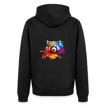 Panda rouge, graffiti, peinture, ours panda, ours, coloré - Veste à capuche bio Premium Unisexe - noir - Dos - Nico (187cm)