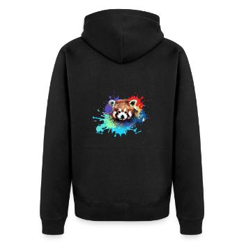 Panda rouge, graffiti, peinture, ours panda, ours, coloré - Veste à capuche bio Premium Unisexe - noir - Dos - Nico (187cm)