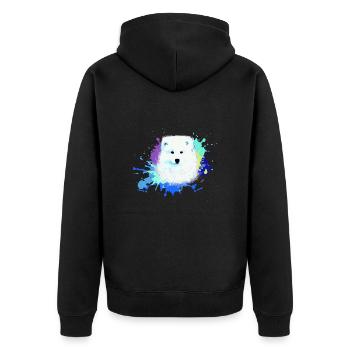 Samoyed, dog ,graffiti,painting wolf,pastel,colorful - Unisex Premium Organic Zip Hoodie - black - Back - Nico (187cm)