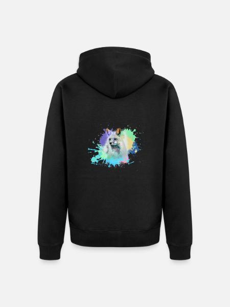 fuchs ,graffiti, peinture,fuchs,aquarelle - Veste à capuche bio Premium Unisexe - noir