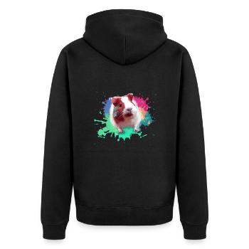 Cochons d’Inde, graffiti, peinture, coloré - Veste à capuche bio Premium Unisexe - noir - Dos - Nico (187cm)