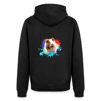 Cochons d’Inde, graffiti, peinture, coloré - Veste à capuche bio Premium Unisexe - noir - Dos - Nico (187cm)