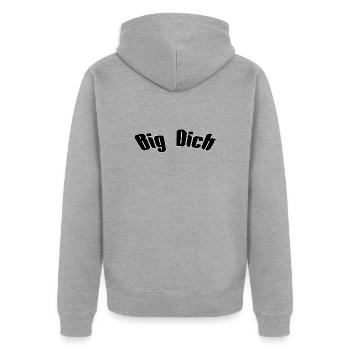 Big dick - Unisex Premium Bio Zip Hoodie - Grau meliert - Hinten - Nico (187cm)