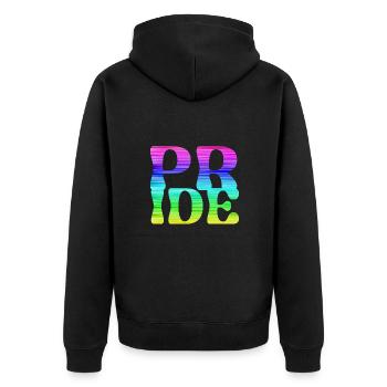 gay pride,pride,regenbogen,LGBT - Unisex Premium Bio Zip Hoodie - Schwarz - Hinten - Nico (187cm)
