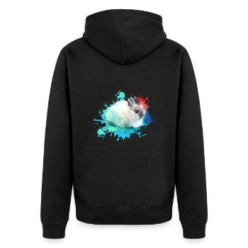 Lapin,Graffiti,Peinture,Animal,Lapin,Coloré - Veste à capuche bio Premium Unisexe - noir - Dos - Nico (187cm)