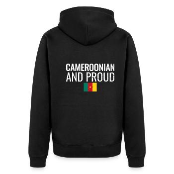 Cameroun camerounais et fier Cameroun - Veste à capuche bio Premium Unisexe - noir - Dos - Nico (187cm)