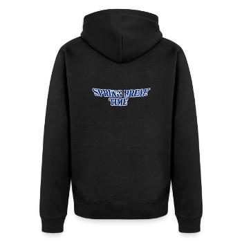 Spring break time - Unisex Premium Organic Zip Hoodie - black - Back - Nico (187cm)