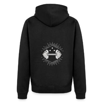 Musculation - Haltérophilie Fitness Workout Gym - Veste à capuche bio Premium Unisexe - noir - Dos - Nico (187cm)