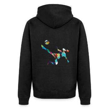Soccer ,Joueur de soccer, Soccer féminin,graffiti - Veste à capuche bio Premium Unisexe - noir - Dos - Nico (187cm)