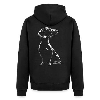 Teckel Silhouette Chien Chien Teckel Wilsigns - Veste à capuche bio Premium Unisexe - noir - Dos - Nico (187cm)