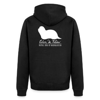 Coton de Tuléar - Veste à capuche bio Premium Unisexe - noir - Dos - Nico (187cm)