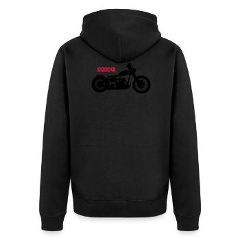 Bobber - Unisex Premium Organic Zip Hoodie - black - Back - Nico (187cm)