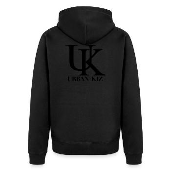 Urban Kiz black - Kizomba Dance Shirt - Unisex Premium Bio Zip Hoodie - Schwarz - Hinten - Nico (187cm)