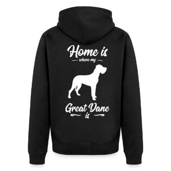 Great Dane - Chien - Veste à capuche bio Premium Unisexe - noir - Dos - Nico (187cm)