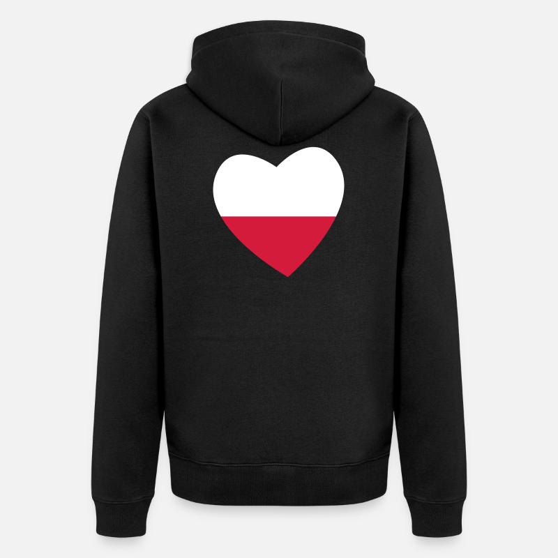 Coeur Pologne - Veste à capuche bio Premium Unisexe - noir
