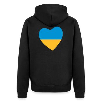 coeur Ukraine - Veste à capuche bio Premium Unisexe - noir - Dos - Nico (187cm)