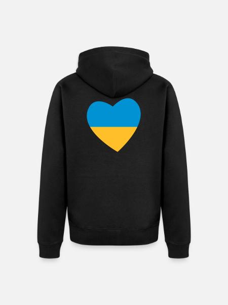 Heart Ukraine - Unisex Premium Organic Zip Hoodie - black