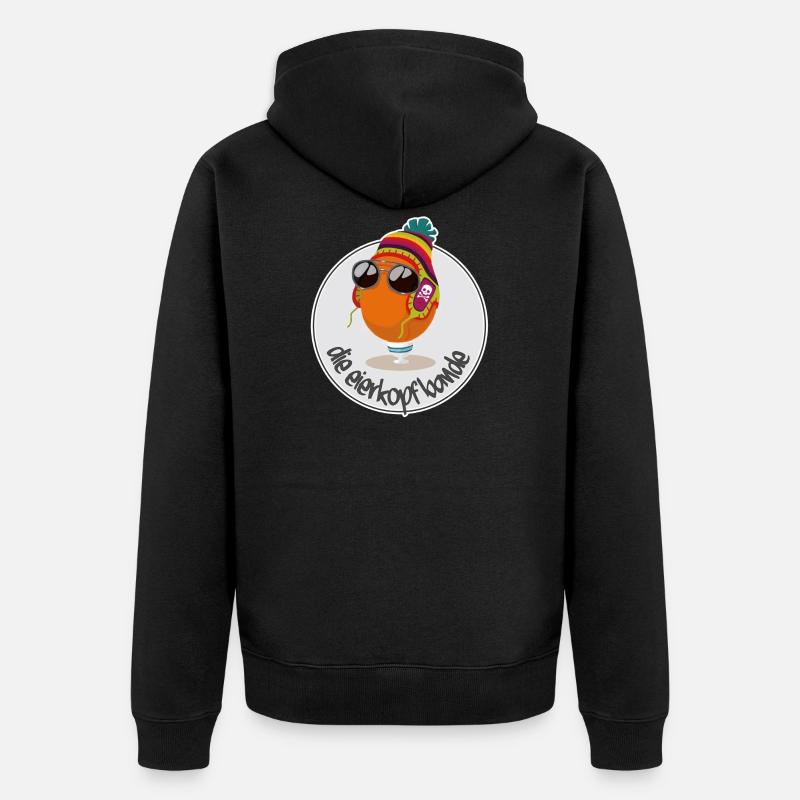 Eierkopfbande Classic - Unisex Premium Bio Zip Hoodie - Schwarz