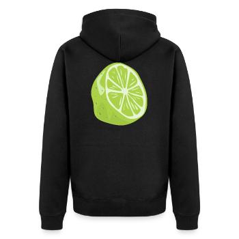 LIME ARE THE BEST - Unisex Premium Organic Zip Hoodie - black - Back - Nico (187cm)