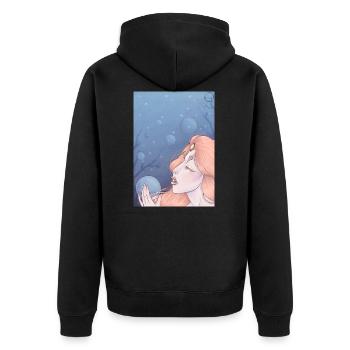 Siren (Odiana) - Unisex Premium Organic Zip Hoodie - black - Back - Nico (187cm)
