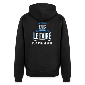 Eric personne ne peut cadeau - Veste à capuche bio Premium Unisexe - noir - Dos - Nico (187cm)